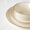 image:imageFamiware Saturn Dinnerware Sets for 4 12 Pieces Stoneware Plates and Bowls Dish Set  Chip and Scratch Resistant Microwave and Dishwasher Safe Tableware Dark GrayVanilla White
