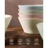 image:imageFamiware Saturn Dinnerware Sets for 4 12 Pieces Stoneware Plates and Bowls Dish Set  Chip and Scratch Resistant Microwave and Dishwasher Safe Tableware Dark GrayMulticolor