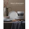 image:imageFamiware Saturn Dinnerware Sets for 4 12 Pieces Stoneware Plates and Bowls Dish Set  Chip and Scratch Resistant Microwave and Dishwasher Safe Tableware Dark GrayMultiColor Speckled 