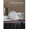 image:imageFamiware Saturn Dinnerware Sets for 4 12 Pieces Stoneware Plates and Bowls Dish Set  Chip and Scratch Resistant Microwave and Dishwasher Safe Tableware Dark GrayWhite Speckled 