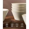 image:imageFamiware Saturn Dinnerware Sets for 4 12 Pieces Stoneware Plates and Bowls Dish Set  Chip and Scratch Resistant Microwave and Dishwasher Safe Tableware Dark GrayVanilla White
