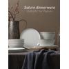 image:imageFamiware Saturn Dinnerware Sets for 4 12 Pieces Stoneware Plates and Bowls Dish Set  Chip and Scratch Resistant Microwave and Dishwasher Safe Tableware Dark GraySpeckled White