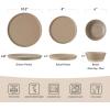 image:imageFamiware Saturn Dinnerware Sets for 4 12 Pieces Stoneware Plates and Bowls Dish Set  Chip and Scratch Resistant Microwave and Dishwasher Safe Tableware Dark GrayMultiColor Speckled 