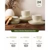 image:imageFamiware Saturn Dinnerware Sets for 4 12 Pieces Stoneware Plates and Bowls Dish Set  Chip and Scratch Resistant Microwave and Dishwasher Safe Tableware Dark GrayVanilla White
