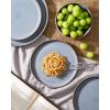 image:imageFamiware Meteor Plates and Bowls Sets for 4 12 Pieces Dinnerware Sets Microwave and Dishwasher Safe Dishes Set Blue GrayBlue Gray