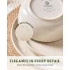 image:imageFamiware Meteor Plates and Bowls Sets for 4 12 Pieces Dinnerware Sets Microwave and Dishwasher Safe Dishes Set Blue GrayCreamy White