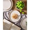 image:imageFamiware Meteor Plates and Bowls Sets for 4 12 Pieces Dinnerware Sets Microwave and Dishwasher Safe Dishes Set Blue GrayCreamy White