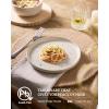 image:imageFamiware Meteor Plates and Bowls Sets for 4 12 Pieces Dinnerware Sets Microwave and Dishwasher Safe Dishes Set Blue GrayCreamy White