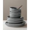 image:imageFamiware Meteor Plates and Bowls Sets for 4 12 Pieces Dinnerware Sets Microwave and Dishwasher Safe Dishes Set Blue GrayDark Gray