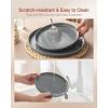 image:imageFamiware Meteor Plates and Bowls Sets for 4 12 Pieces Dinnerware Sets Microwave and Dishwasher Safe Dishes Set Blue GrayDark Gray