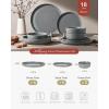 image:imageFamiware Meteor Plates and Bowls Sets for 4 12 Pieces Dinnerware Sets Microwave and Dishwasher Safe Dishes Set Blue GrayDark Gray