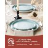 image:imageFamiware Meteor Plates and Bowls Sets for 4 12 Pieces Dinnerware Sets Microwave and Dishwasher Safe Dishes Set Blue GrayLight Blue