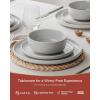 image:imageFamiware Meteor Plates and Bowls Sets for 4 12 Pieces Dinnerware Sets Microwave and Dishwasher Safe Dishes Set Blue GrayLight Gray