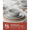 image:imageFamiware Meteor Plates and Bowls Sets for 4 12 Pieces Dinnerware Sets Microwave and Dishwasher Safe Dishes Set Blue GrayLight Gray