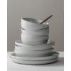 image:imageFamiware Meteor Plates and Bowls Sets for 4 12 Pieces Dinnerware Sets Microwave and Dishwasher Safe Dishes Set Blue GrayLight Gray