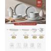image:imageFamiware Meteor Plates and Bowls Sets for 4 12 Pieces Dinnerware Sets Microwave and Dishwasher Safe Dishes Set Blue GrayLight Gray