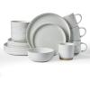 image:imageFamiware Meteor Plates and Bowls Sets for 4 12 Pieces Dinnerware Sets Microwave and Dishwasher Safe Dishes Set Blue GrayLight Gray