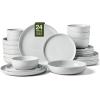 image:imageFamiware Meteor Plates and Bowls Sets for 4 12 Pieces Dinnerware Sets Microwave and Dishwasher Safe Dishes Set Blue GrayLight Gray