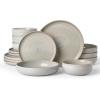 image:imageFamiware Meteor Plates and Bowls Sets for 4 12 Pieces Dinnerware Sets Microwave and Dishwasher Safe Dishes Set Blue GrayMatcha Green