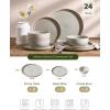 image:imageFamiware Meteor Plates and Bowls Sets for 4 12 Pieces Dinnerware Sets Microwave and Dishwasher Safe Dishes Set Blue GrayMatcha Green
