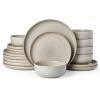 image:imageFamiware Meteor Plates and Bowls Sets for 4 12 Pieces Dinnerware Sets Microwave and Dishwasher Safe Dishes Set Blue GrayMatcha Green