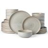 image:imageFamiware Meteor Plates and Bowls Sets for 4 12 Pieces Dinnerware Sets Microwave and Dishwasher Safe Dishes Set Blue GrayMatcha Green