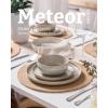 image:imageFamiware Meteor Plates and Bowls Sets for 4 12 Pieces Dinnerware Sets Microwave and Dishwasher Safe Dishes Set Blue GrayMatcha Green