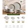 image:imageFamiware Meteor Plates and Bowls Sets for 4 12 Pieces Dinnerware Sets Microwave and Dishwasher Safe Dishes Set Blue GrayMatcha Green