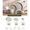 image:imageFamiware Meteor Plates and Bowls Sets for 4 12 Pieces Dinnerware Sets Microwave and Dishwasher Safe Dishes Set Blue GrayMatcha Green