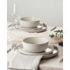image:imageFamiware Meteor Plates and Bowls Sets for 4 12 Pieces Dinnerware Sets Microwave and Dishwasher Safe Dishes Set Blue GrayMatte Beige White