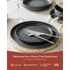 image:imageFamiware Meteor Plates and Bowls Sets for 4 12 Pieces Dinnerware Sets Microwave and Dishwasher Safe Dishes Set Blue GrayMatte Dark Charcoal