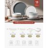 image:imageFamiware Meteor Plates and Bowls Sets for 4 12 Pieces Dinnerware Sets Microwave and Dishwasher Safe Dishes Set Blue GrayMulticolor