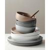 image:imageFamiware Meteor Plates and Bowls Sets for 4 12 Pieces Dinnerware Sets Microwave and Dishwasher Safe Dishes Set Blue GrayMulticolor