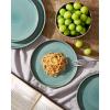 image:imageFamiware Meteor Plates and Bowls Sets for 4 12 Pieces Dinnerware Sets Microwave and Dishwasher Safe Dishes Set Blue GrayPeacock Green