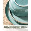 image:imageFamiware Meteor Plates and Bowls Sets for 4 12 Pieces Dinnerware Sets Microwave and Dishwasher Safe Dishes Set Blue GrayPeacock Green