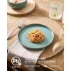 image:imageFamiware Meteor Plates and Bowls Sets for 4 12 Pieces Dinnerware Sets Microwave and Dishwasher Safe Dishes Set Blue GrayPeacock Green