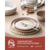 image:imageFamiware Meteor Plates and Bowls Sets for 4 12 Pieces Dinnerware Sets Microwave and Dishwasher Safe Dishes Set Blue GrayWhite  Cinnamon Brown