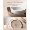 image:imageFamiware Meteor Plates and Bowls Sets for 4 12 Pieces Dinnerware Sets Microwave and Dishwasher Safe Dishes Set Blue GrayWhite  Cinnamon Brown