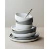 image:imageFamiware Meteor Plates and Bowls Sets for 4 12 Pieces Dinnerware Sets Microwave and Dishwasher Safe Dishes Set Blue GrayWhite  Dark Gray