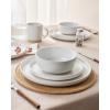image:imageFamiware Meteor Plates and Bowls Sets for 4 12 Pieces Dinnerware Sets Microwave and Dishwasher Safe Dishes Set Blue GrayWhite