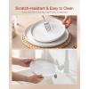 image:imageFamiware Meteor Plates and Bowls Sets for 4 12 Pieces Dinnerware Sets Microwave and Dishwasher Safe Dishes Set Blue GrayWhite