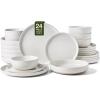 image:imageFamiware Meteor Plates and Bowls Sets for 4 12 Pieces Dinnerware Sets Microwave and Dishwasher Safe Dishes Set Blue GrayWhite