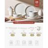 image:imageFamiware Meteor Plates and Bowls Sets for 4 12 Pieces Dinnerware Sets Microwave and Dishwasher Safe Dishes Set Blue GrayWhite