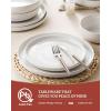 image:imageFamiware Meteor Plates and Bowls Sets for 4 12 Pieces Dinnerware Sets Microwave and Dishwasher Safe Dishes Set Blue GrayWhite