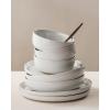 image:imageFamiware Meteor Plates and Bowls Sets for 4 12 Pieces Dinnerware Sets Microwave and Dishwasher Safe Dishes Set Blue GrayWhite