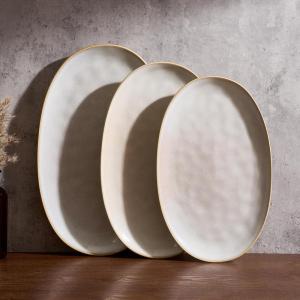 image:imagefamiware Serving Platter Oval 1559143129 inch Serving Dishes for Entertaining Serving Bowls Microwave Safe Stonware Serving Trays for Party Turkey Cheese Ocean Series Cinnamon BrownCappuccino White