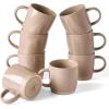 image:imagefamiware Coffee Mugs for 8 13 oz Mug Set Dringking Cup with Handle for Coffee Tea Cocoa Milk Milkyway Serise Cinnamon BrownMilkywayCinnamon Brown