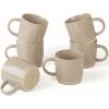 image:imagefamiware Coffee Mugs for 8 13 oz Mug Set Dringking Cup with Handle for Coffee Tea Cocoa Milk Milkyway Serise Cinnamon BrownMilkywayCinnamon Brown