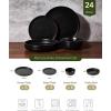image:imageFamiware Mercury Dinnerware Sets with Mugs Service for 4 16 Pieces Plates and Bowls Sets Microwave and Dishwasher Safe Dishes Set CharcoalMatte Black