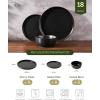 image:imageFamiware Mercury Dinnerware Sets with Mugs Service for 4 16 Pieces Plates and Bowls Sets Microwave and Dishwasher Safe Dishes Set CharcoalMatte Black